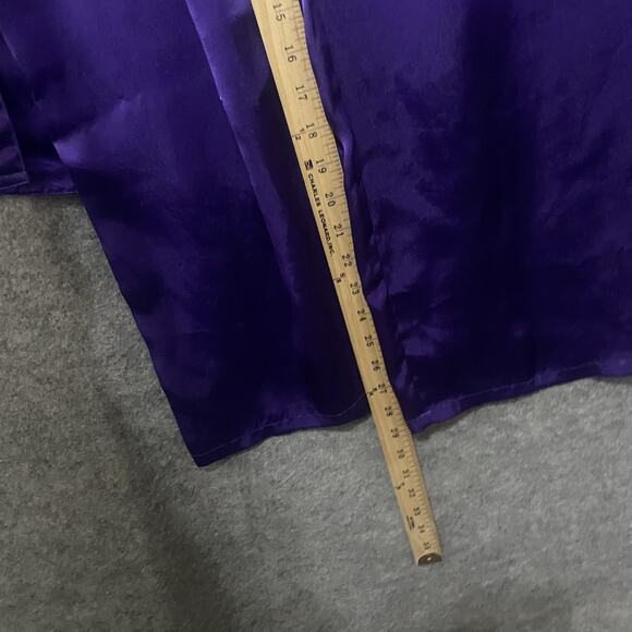 Victorias Secret Gold Label Satin Pajama Set Sz M Purple Crest‎ Lounge Luxury - Picture 9 of 13